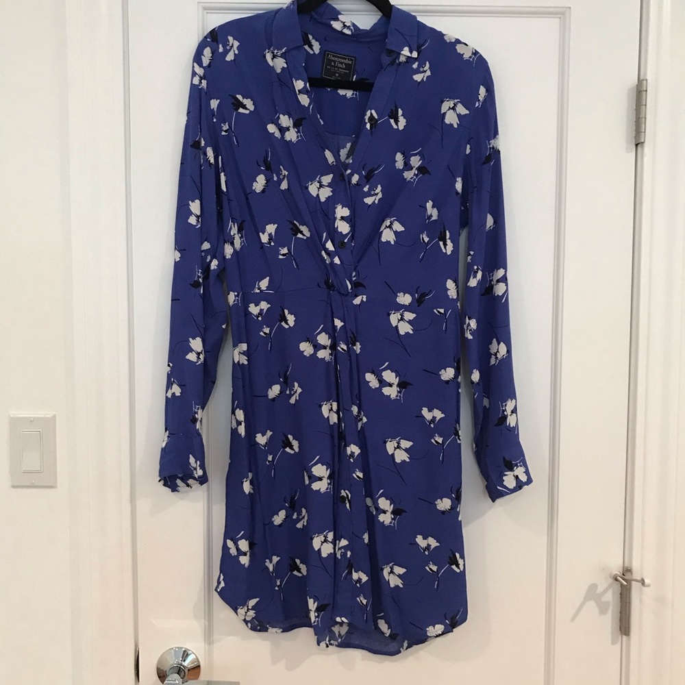 Blue Floral long sleeve dress